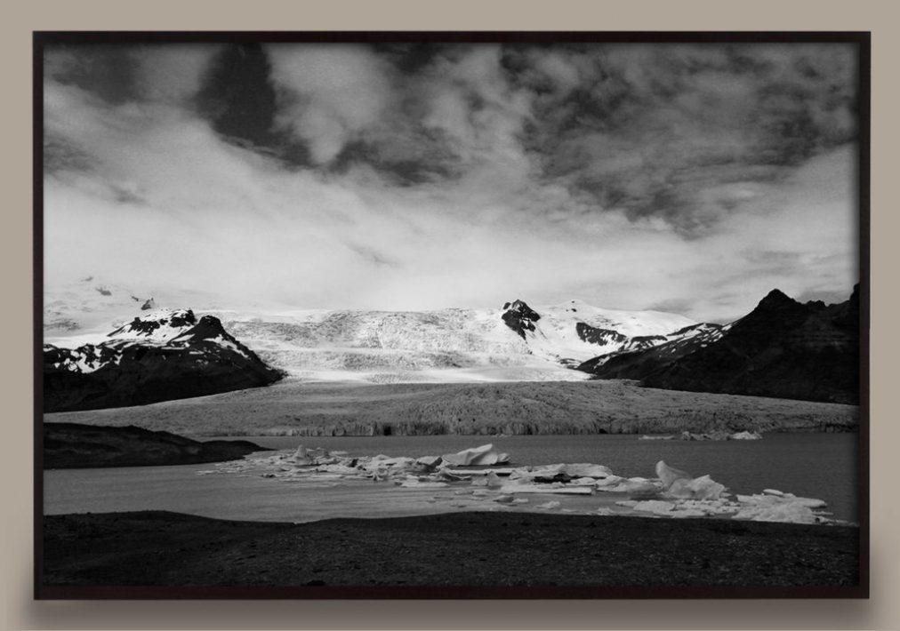black and white landscape photograph of iceland