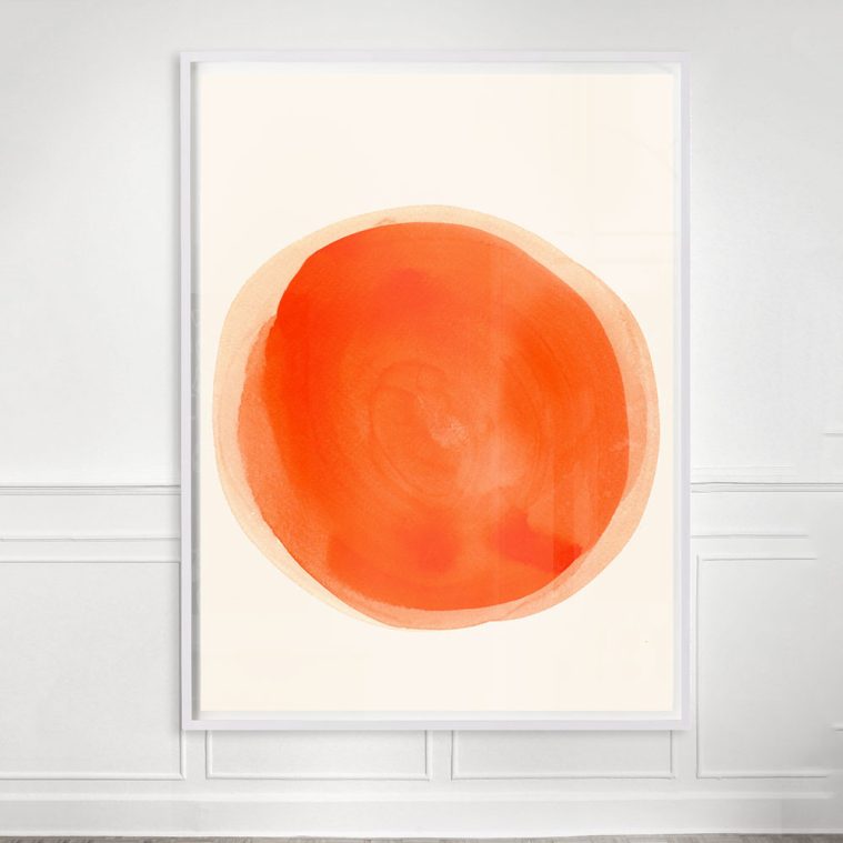 orange abstract art print