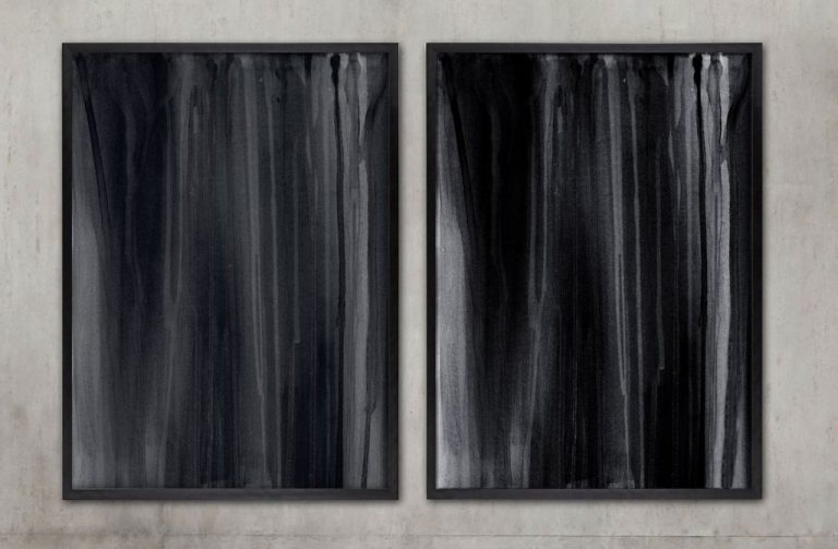 monochrome abstract art print