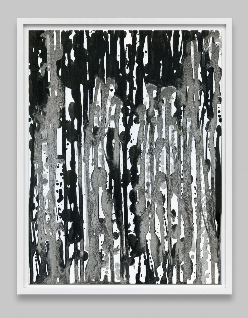 black and white abstract painting print