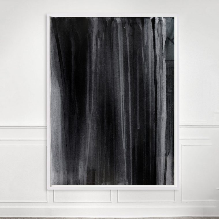moody black and white art print