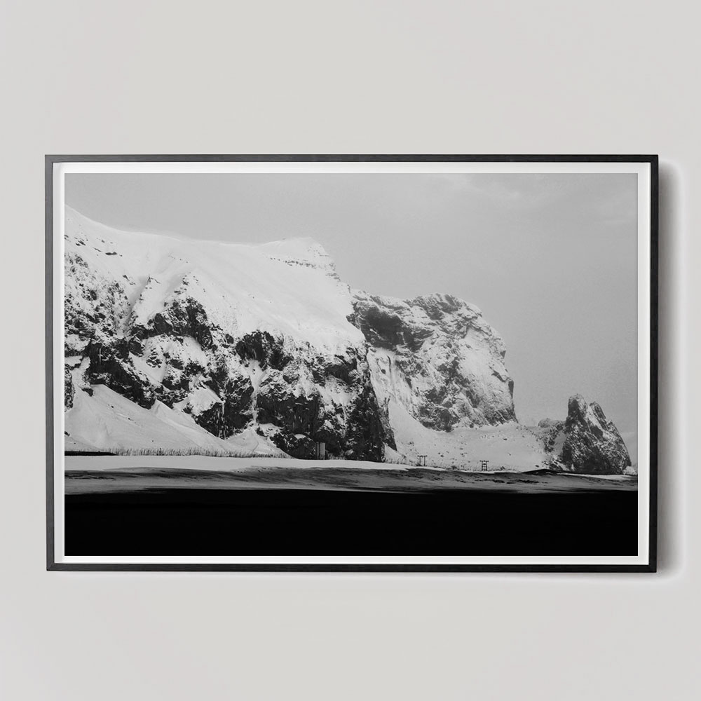 black and white iceland landscape photo