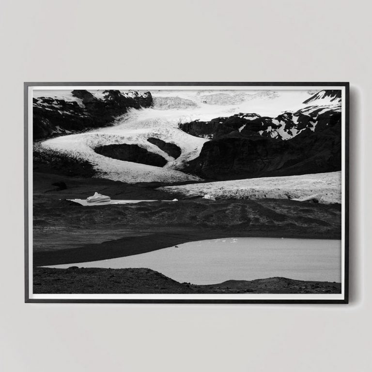 black and white iceland landscape photo