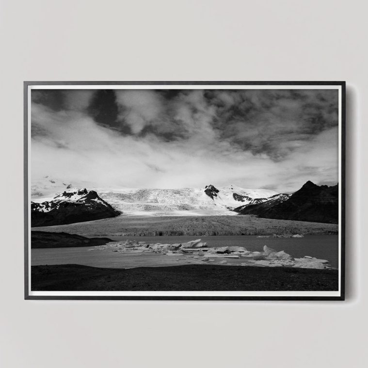 black and white iceland landscape photo
