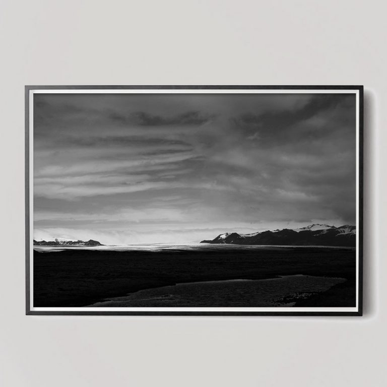 black and white iceland landscape photo