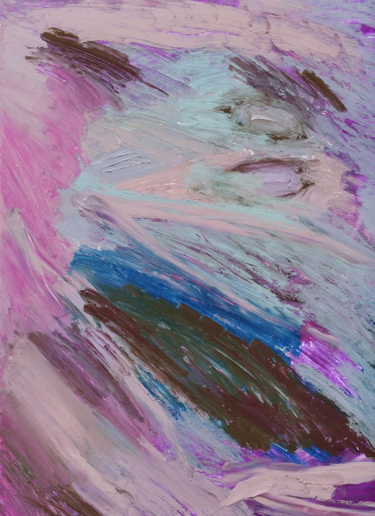 pink and blue abstract painting print