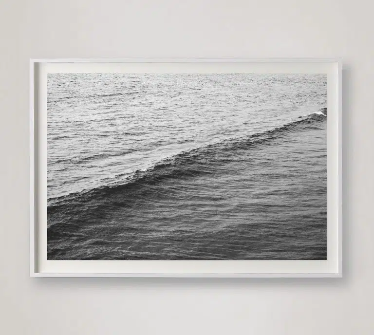 black and white ocean wave photograph