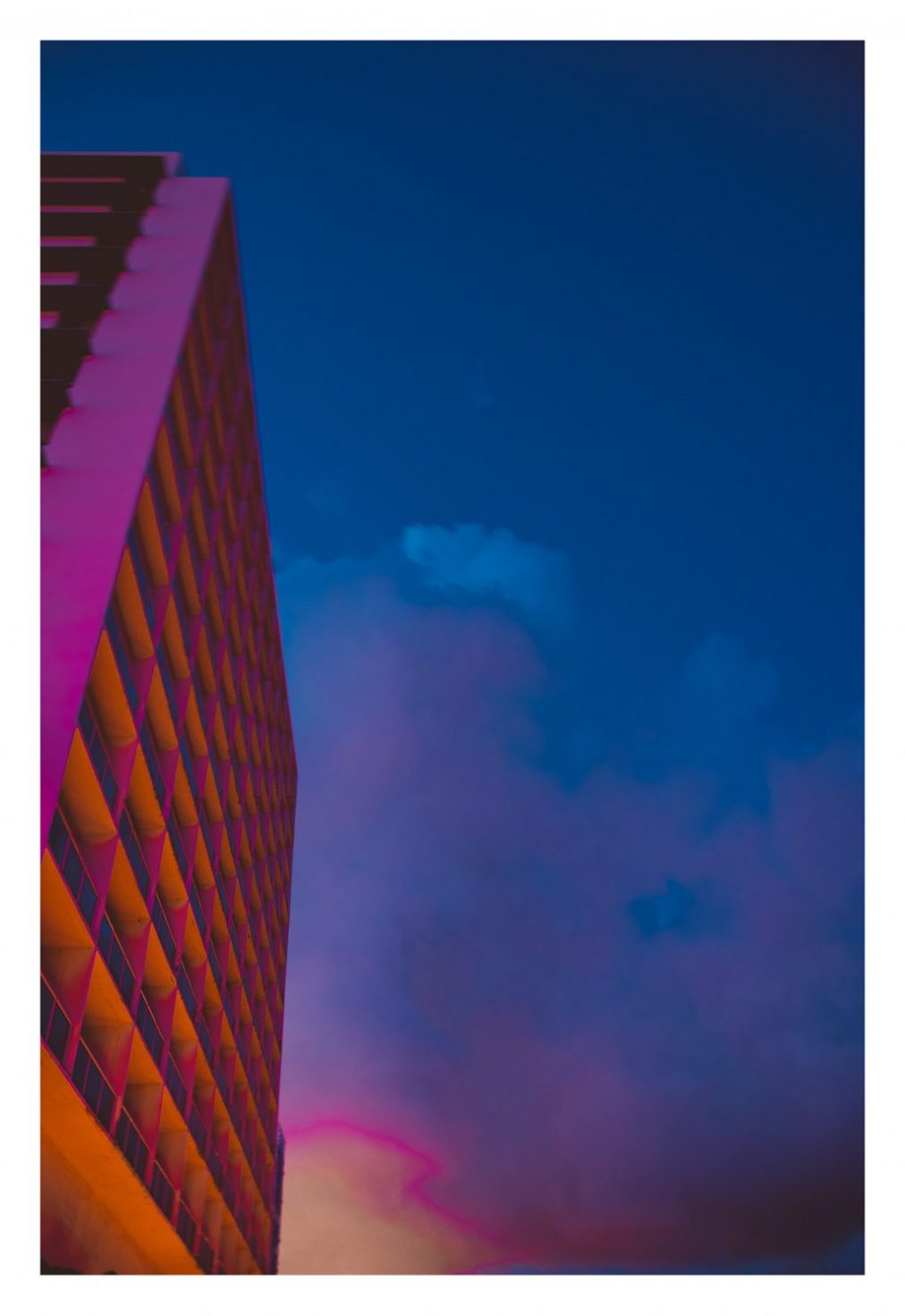 hot pink miami architecture with sky