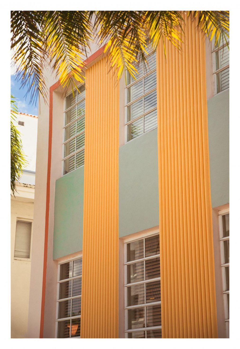 miami beach pastel building photograph