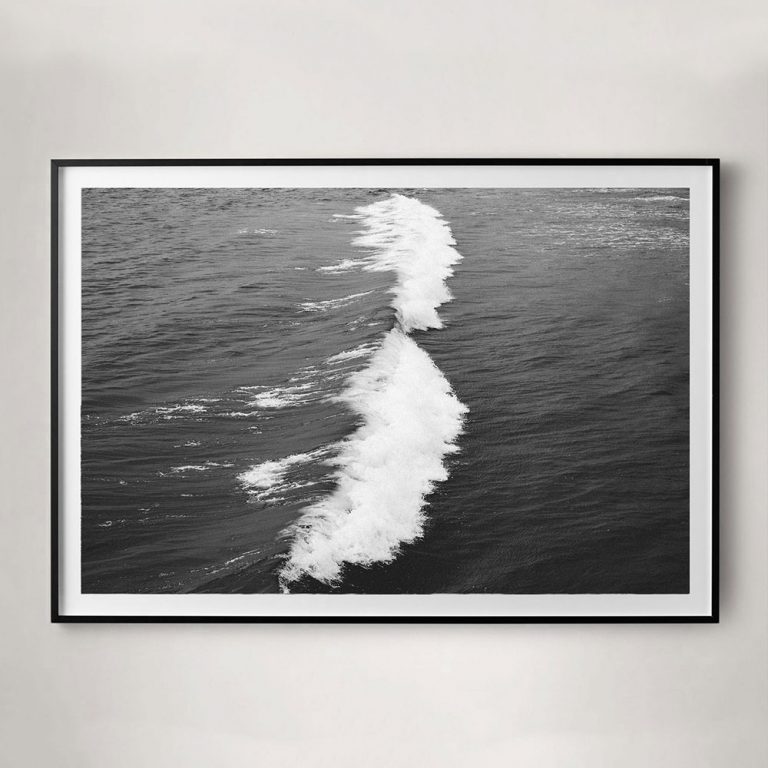 black and white crashing wave photo