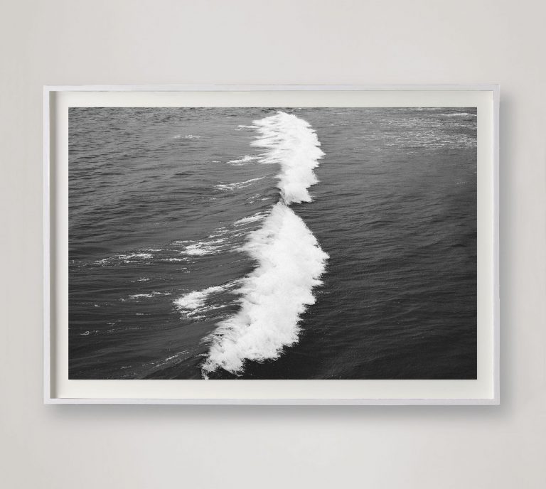black and white crashing wave photo