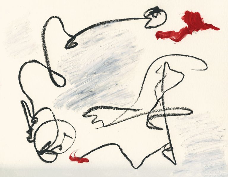 black and red abstract drawing