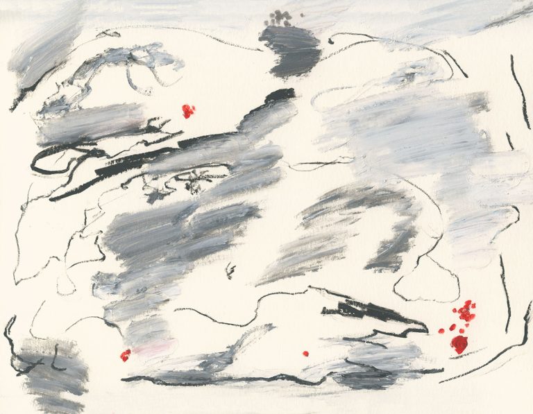 black and red abstract drawing