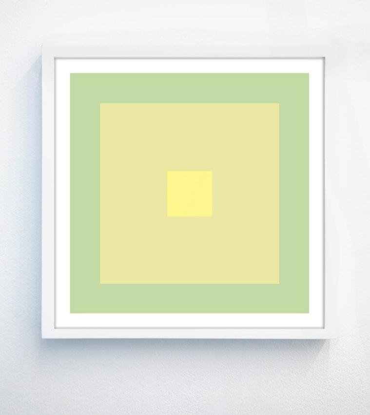 abstract lime green geometric print