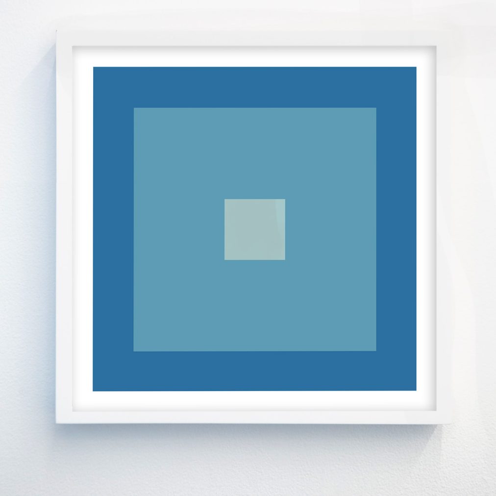 geometric abstract art in robins egg blue