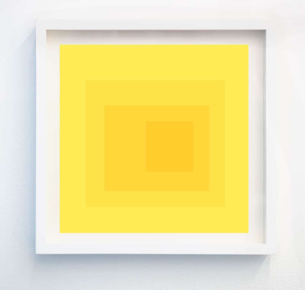 yellow geometric abstract art print