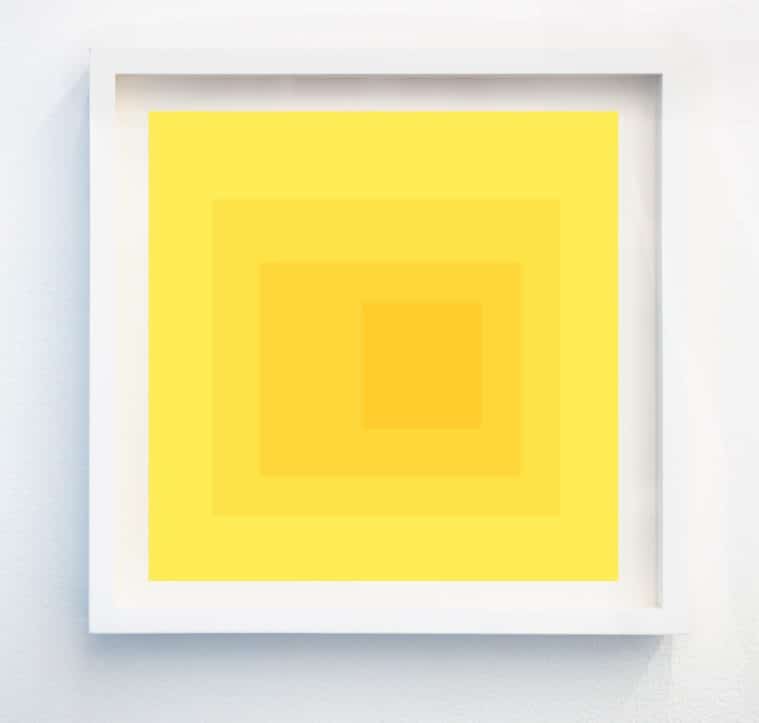 yellow geometric abstract art print