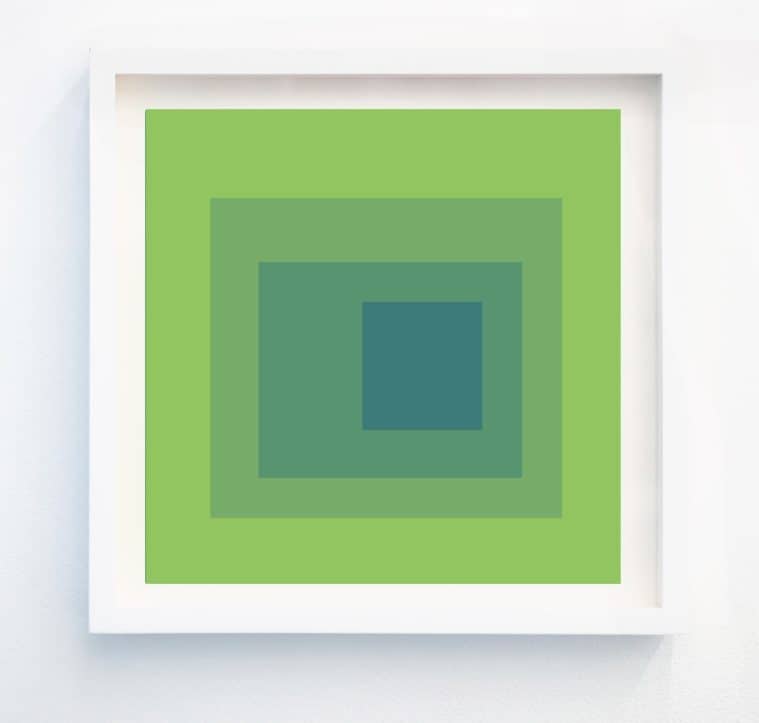 lime green geometric art print