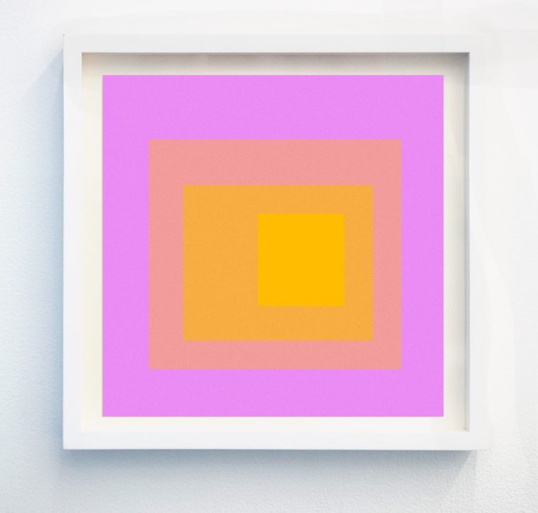 pink abstract geometric art print