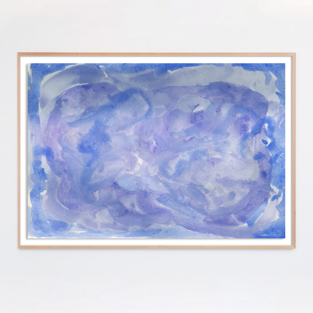 purple and blue expressive abstract painting print