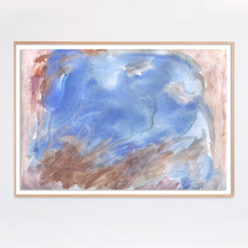 blue, pink, and terracotta southwest modern abstract painting print