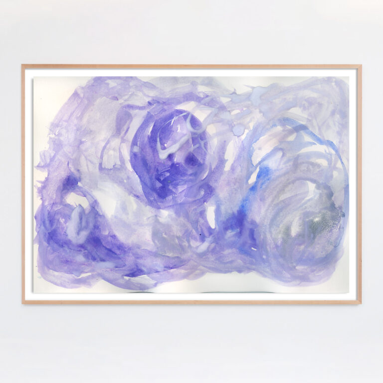 purple and blue expressive abstract painting print