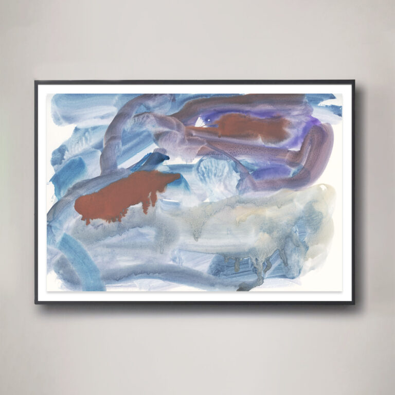 dreamy blue abstract art print