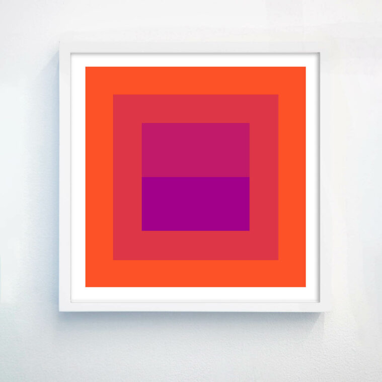 geometric abstract art in violet and red