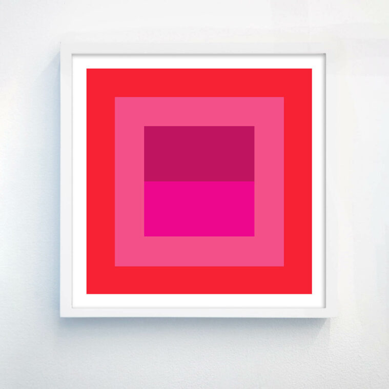 geometric art print magenta red