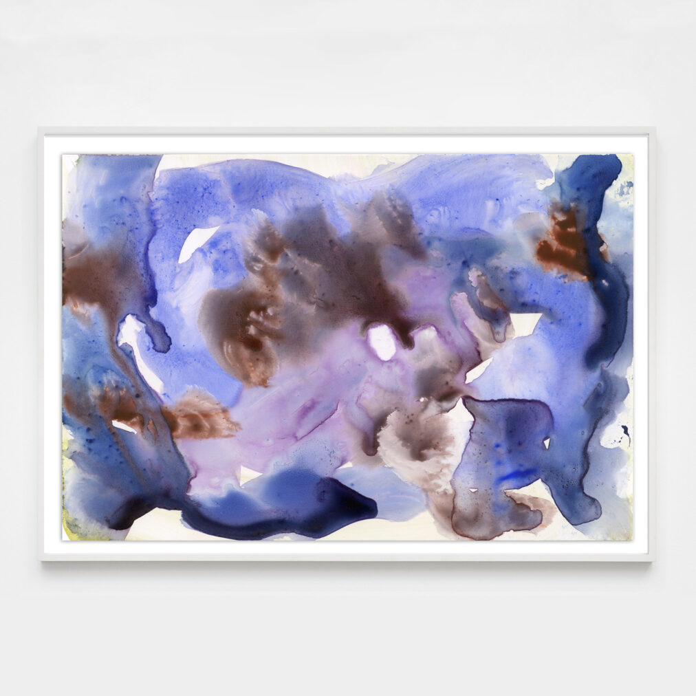 abstract blue and purple painting print