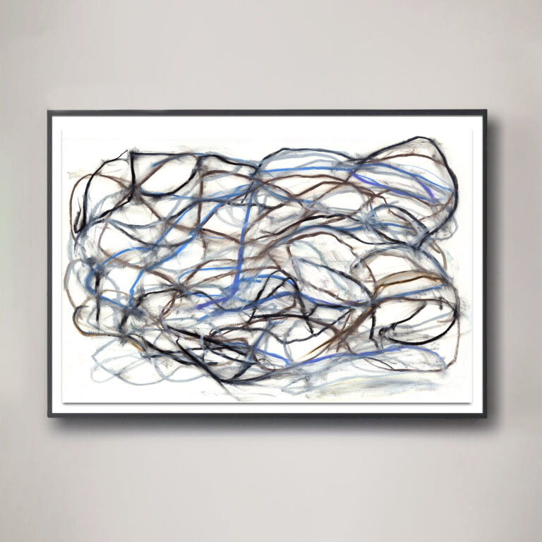 blue grey abstract print