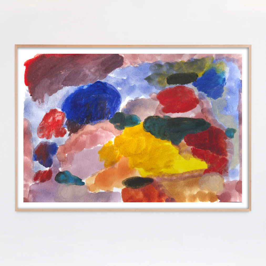 abstract art print in primary colors