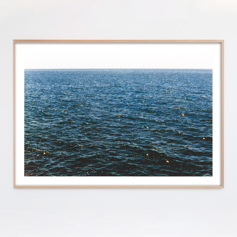 sparkling blue ocean photograph on film