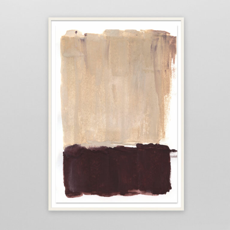 maroon brown and cream abstract painting print