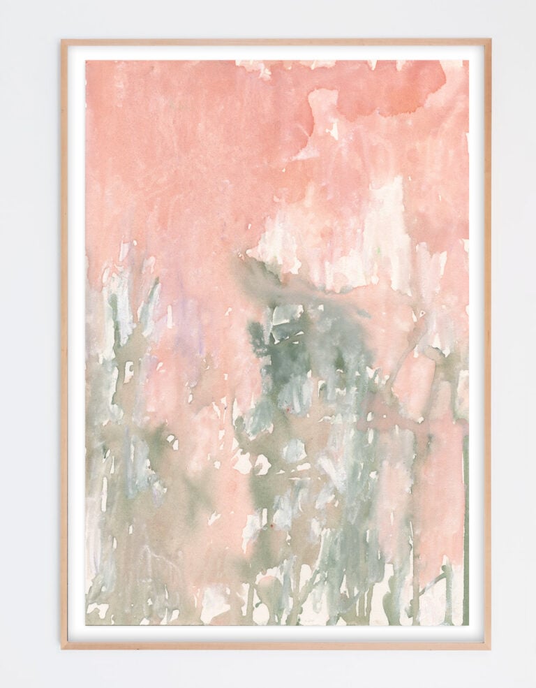 pink and green abstract painting