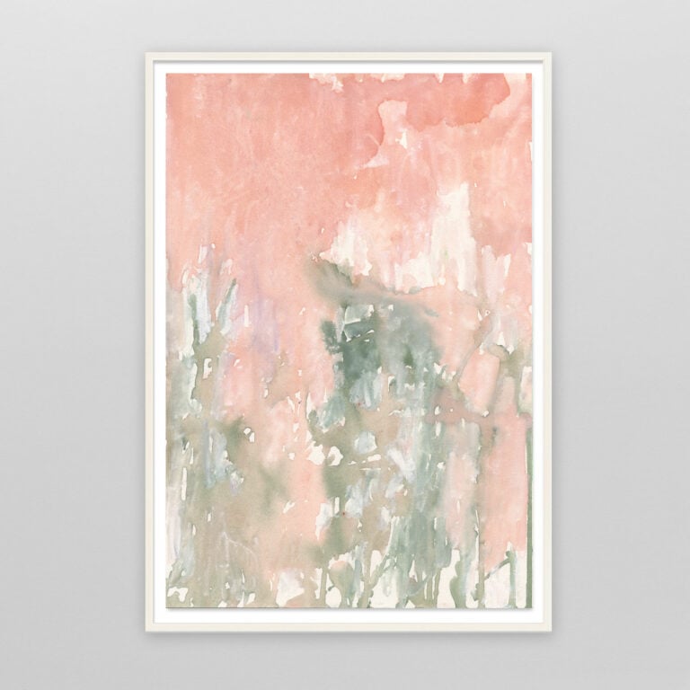 pink and green abstract painting