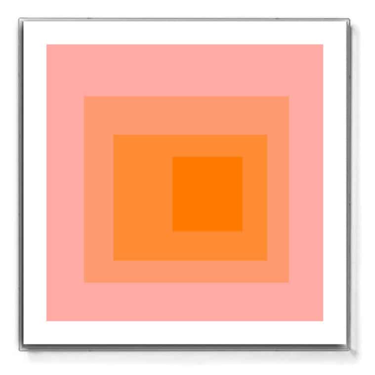 peach geometric art print