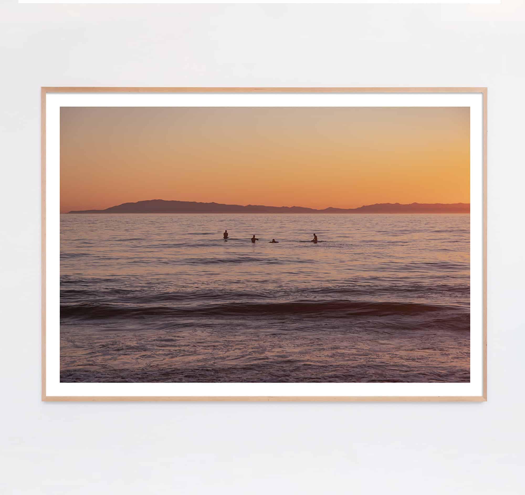 surfer sunset photo in orange